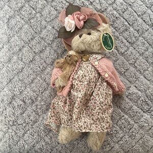 Floral Teddy Bear with Pink Sweater